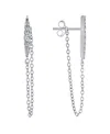 Giani Bernini Cubic Zirconia Front Back Post Chain Earrings In Sterling Silver In Silver