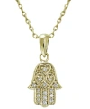 Giani Bernini Cubic Zirconia Hamsa Pendant In 18k Gold Plated Sterling Silver In Gold
