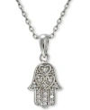 Giani Bernini Cubic Zirconia Hamsa Pendant In Sterling Silver In Silver