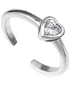 Giani Bernini Cubic Zirconia Heart Adjustable Toe Ring In Sterling Silver (also In 18k Gold-plated Sterling Silver In Silver