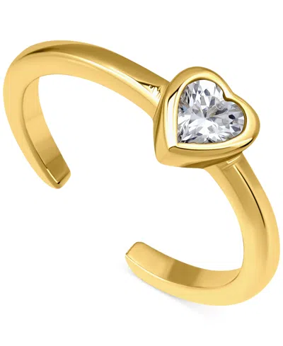Giani Bernini Cubic Zirconia Heart Adjustable Toe Ring In Sterling Silver (also In 18k Gold-plated Sterling Silver