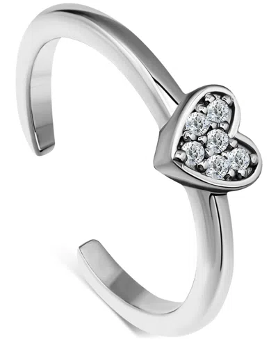 Giani Bernini Cubic Zirconia Heart Adjustable Toe Ring In Sterling Silver (also In 18k Gold-plated Sterling Silver