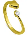 Giani Bernini Cubic Zirconia Heart Bypass Toe Ring, Created For Macy's In Gold
