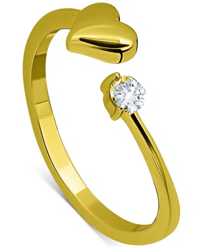 Giani Bernini Cubic Zirconia Heart Bypass Toe Ring, Created For Macy's In Gold