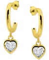 Giani Bernini Cubic Zirconia Heart Charm Half Hoop Earrings In Gold
