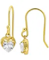 Giani Bernini Cubic Zirconia Heart Drop Earrings, Exclusively At Macy's In Gold