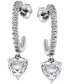 Giani Bernini Cubic Zirconia Heart Hoop Earrings (3-1/20 Ct. T.w.) In 18k Gold Over Sterling Silver
