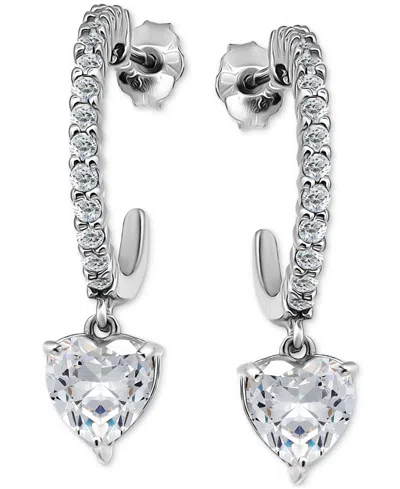 Giani Bernini Cubic Zirconia Heart Hoop Earrings (3-1/20 Ct. T.w.) In 18k Gold Over Sterling Silver