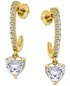 Giani Bernini Cubic Zirconia Heart Hoop Earrings (3-1/20 Ct. T.w.) In 18k Gold Over Sterling Silver