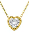 Giani Bernini Cubic Zirconia Heart Pendant Necklace, 16" + 2" Extender, Exclusively At Macy's In Gold