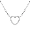 Giani Bernini Cubic Zirconia Heart Pendant Necklace, 16" + 2" Extender, Exclusively At Macy's In Silver