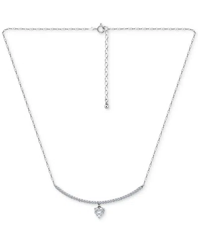 Giani Bernini Cubic Zirconia Heart Pendant Necklace (2-1/20 Ct. T.w.) In Sterling Silver, 16" + 2" Extender