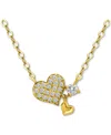 Giani Bernini Cubic Zirconia Heart Pendant Necklace (3/8 Ct. T.w.) In 18k Gold-plated Sterling Silver, 16" + 2" Ex In Gold