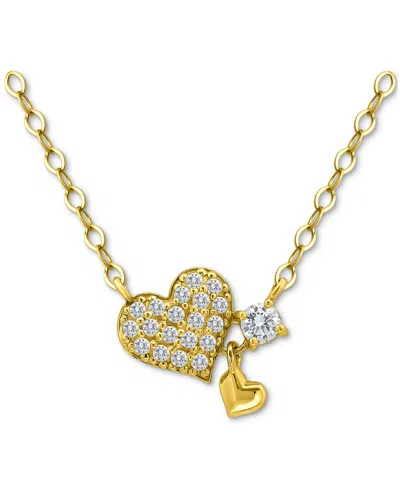 Giani Bernini Cubic Zirconia Heart Pendant Necklace (3/8 Ct. T.w.) In 18k Gold-plated Sterling Silver, 16" + 2" Ex