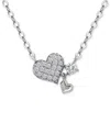 Giani Bernini Cubic Zirconia Heart Pendant Necklace (3/8 Ct. T.w.) In 18k Gold-plated Sterling Silver, 16" + 2" Ex In Silver