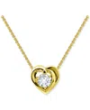 Giani Bernini Cubic Zirconia Heart Pendant Necklace In 18k Gold Over Sterling Silver, 16" + 2" Extender, Exclusive In Gold
