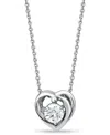 Giani Bernini Cubic Zirconia Heart Pendant Necklace In 18k Gold Over Sterling Silver, 16" + 2" Extender, Exclusive In Silver