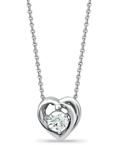 Giani Bernini Cubic Zirconia Heart Pendant Necklace In 18k Gold Over Sterling Silver, 16" + 2" Extender, Exclusive