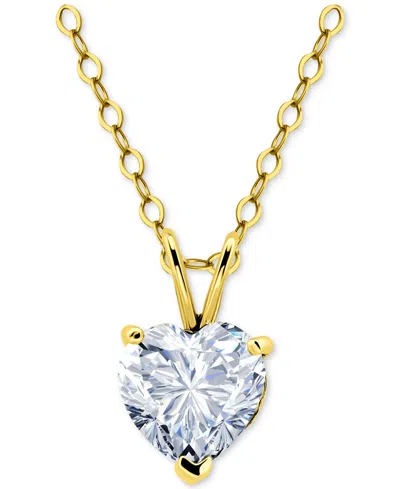 Giani Bernini Cubic Zirconia Heart Pendant Necklace In 18k Yellow Gold Over Sterling Silver (also In Sterling Silv