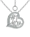 Giani Bernini Cubic Zirconia Heart Pendant Necklace In Sterling Silver, 16" + 2" Extender, Created For Macy's In Silver