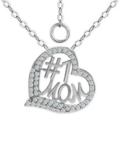 Giani Bernini Cubic Zirconia Heart Pendant Necklace In Sterling Silver, 16" + 2" Extender, Created For Macy's