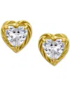 GIANI BERNINI CUBIC ZIRCONIA HEART ROPE FRAME STUD EARRINGS, EXCLUSIVELY AT MACY'S