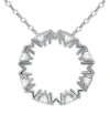 Giani Bernini Cubic Zirconia Heart Stones "mom" Circle Pendant Necklace In Sterling Silver, 16" + 2" Extender, Cre In Silver