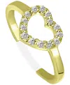 Giani Bernini Cubic Zirconia Heart Toe Ring, Created For Macy's In Gold Over Silver