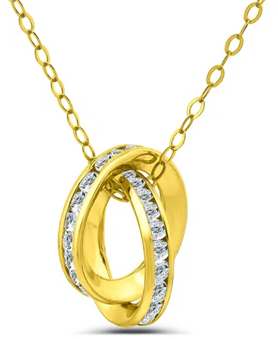 Giani Bernini Cubic Zirconia Interlocking Rolling Circles Necklace (2-1/2 Ct. T.w.) In 18k Gold Over Sterling Silv