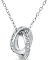 Giani Bernini Cubic Zirconia Interlocking Rolling Circles Necklace (2-1/2 Ct. T.w.) In 18k Gold Over Sterling Silv In Metallic