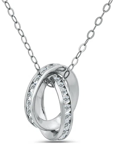 Giani Bernini Cubic Zirconia Interlocking Rolling Circles Necklace (2-1/2 Ct. T.w.) In 18k Gold Over Sterling Silv In Metallic