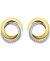 Giani Bernini Cubic Zirconia Interlocking Stud Earrings In Sterling Silver & 18k Gold Over Sterling Silver, Exclus In Gold