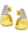 Giani Bernini Cubic Zirconia J-shaped Hoop Earrings In Sterling Silver, Exclusively At Macy's