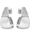 Giani Bernini Cubic Zirconia J-shaped Hoop Earrings In Sterling Silver, Exclusively At Macy's