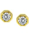 Giani Bernini Cubic Zirconia Large Solitaire Octagon Stud Earrings, Macy's Exclusive In Gold