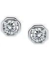 Giani Bernini Cubic Zirconia Large Solitaire Octagon Stud Earrings, Macy's Exclusive In Silver