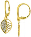 Giani Bernini Cubic Zirconia Leaf Drop Earrings In 18k Gold-plated Sterling Silver, Macy's Exclusive In Gold