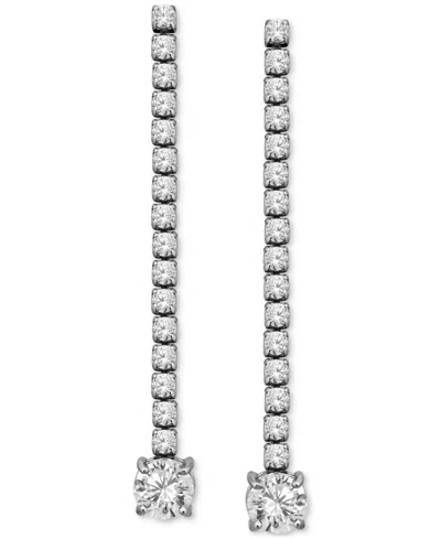 Giani Bernini Cubic Zirconia Linear Drop Earrings, Exclusively At Macy's In Silver