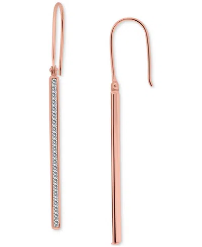 Giani Bernini Cubic Zirconia Linear Drop Earrings In 18k Rose Gold Over Sterling Silver, Macy's Exclusive