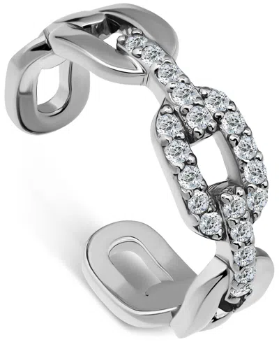 Giani Bernini Cubic Zirconia Link Adjustable Toe Ring In Sterling Silver (also In 18k Gold-plated Sterling Silver)