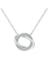 Giani Bernini Cubic Zirconia Love Knot Pendant Necklace In Sterling Silver, 16" + 2" Extender, Exclusively At Macy In Silver