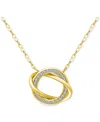 Giani Bernini Cubic Zirconia Love Knot Pendant Necklace In Sterling Silver, 16" + 2" Extender, Exclusively At Macy In Gold