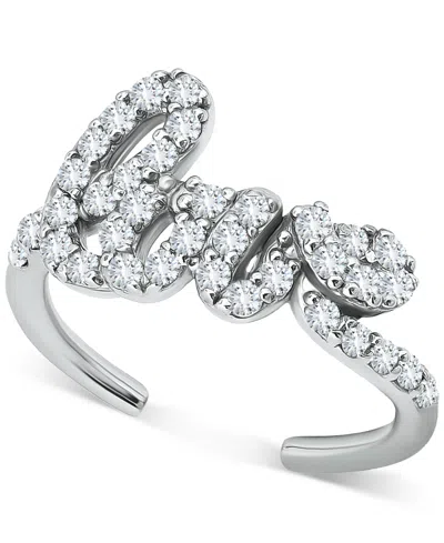 Giani Bernini Cubic Zirconia Love Script Toe Ring, Created For Macy's In Silver