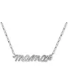 Giani Bernini Cubic Zirconia Mama Heart Pendant Necklace, 16" + 2" Extender, Created For Macy's In Silver