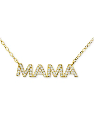 Giani Bernini Cubic Zirconia Mama Pendant Necklace In 18k Gold-plated Sterling Silver (also In Sterling Silver), 1
