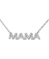 Giani Bernini Cubic Zirconia Mama Pendant Necklace In 18k Gold-plated Sterling Silver (also In Sterling Silver), 1 In Silver