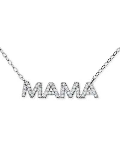 Giani Bernini Cubic Zirconia Mama Pendant Necklace In 18k Gold-plated Sterling Silver (also In Sterling Silver), 1