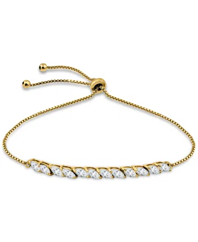 Giani Bernini Cubic Zirconia Marquise Bolo Bracelet, Created For Macy's In Gold