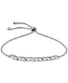 Giani Bernini Cubic Zirconia Marquise Bolo Bracelet, Created For Macy's In Sterling Silver