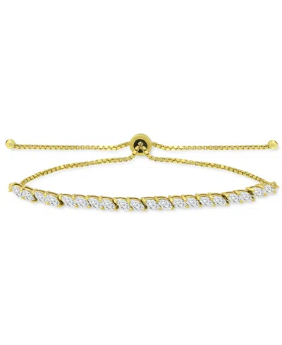 Giani Bernini Cubic Zirconia Marquise Bolo Bracelet, Created For Macy's In Yellow